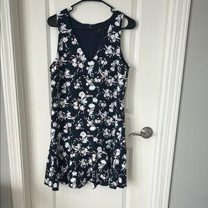 Banana Republic Floral Navy Sleeveless Dress